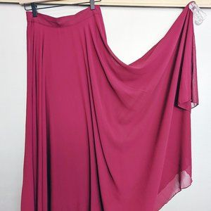 Long Elegant Maxi Skirt - Wine Color with sheer and solid layers - Never Worn